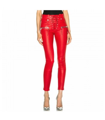 Women Punk Pu Leather Pants Nightclub Biker Motor Pencil Evil Party Trouser 